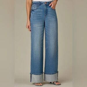 Wit & Wisdom SKYRISE WIDE LEG JEANS WITH WIDE FIXED CUFF